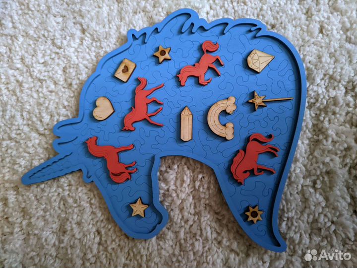 Деревянный пазл «Единорог»