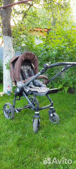 Коляска 2 в 1 с теплым меховым конвертом teutonia