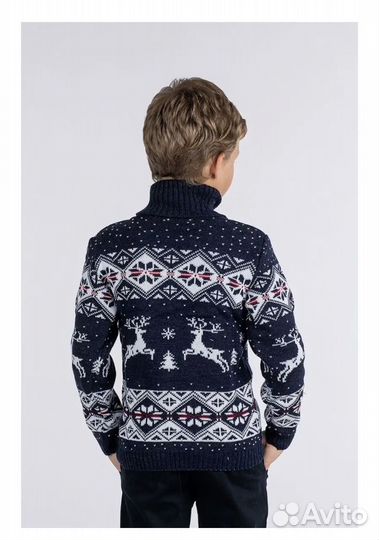 Свитер детский зимний с оленями 98-104 р