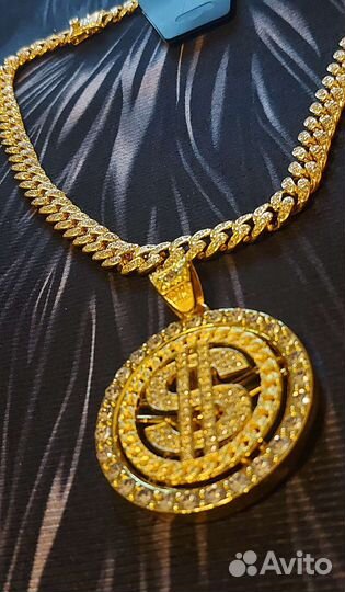 Кубинская цепь с подвеской доллара