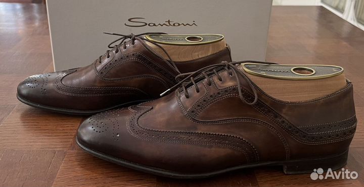 Santoni туфли мужские + колодки. Оригинал