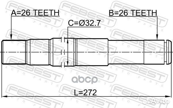 Полуось правая 26X272X26 ssang yong rexton 01