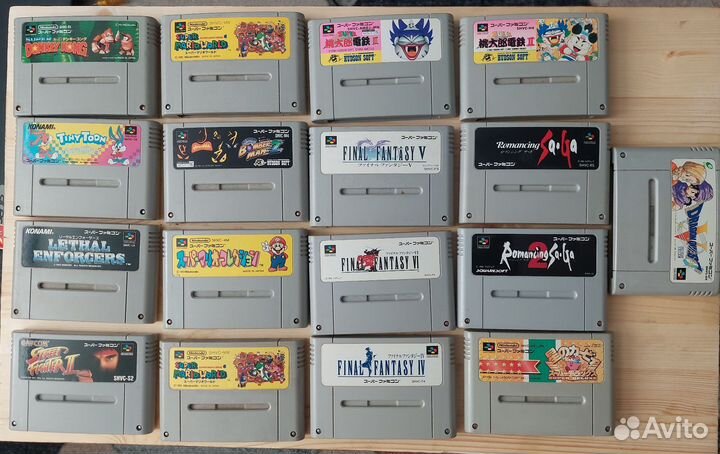 Куча картриджей на super famicom, есть в коробках