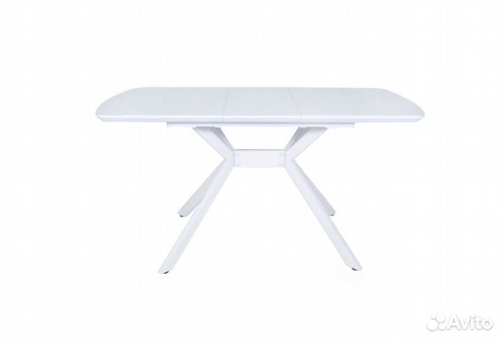 Стол белый со стеклом