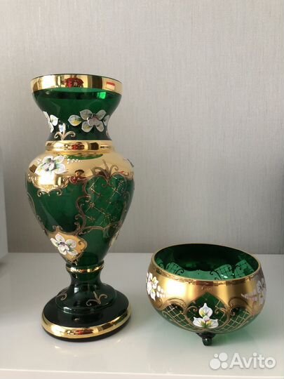 Ваза и конфетница Bohemia Чехия (оригинал)