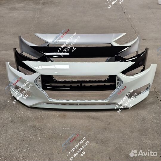 Передний бампер на hyundai solaris 2