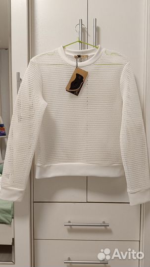 Свитшот белый из неопрена в дырочку