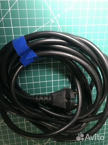 Кабель с вилкой литой, шнур пк 4,5 метра