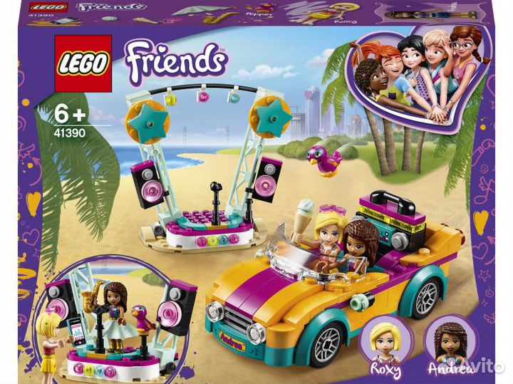Lego Friends 41390 Машина со сценой Андреа. Новый
