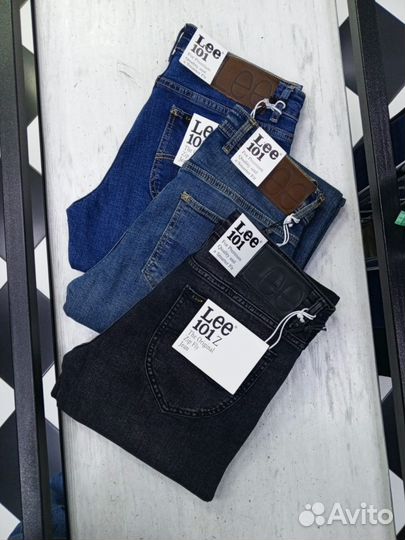 Мужские джинсы Lee 101 с зелёнцой