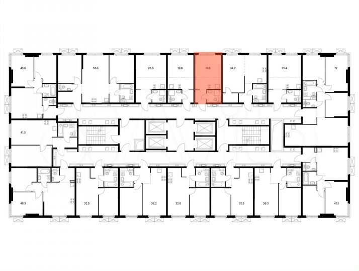 Квартира-студия, 19,8 м², 25/33 эт.