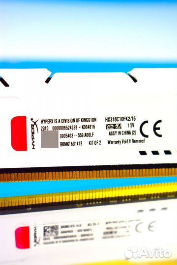 HyperX Fury DDR3 1600 мгц 2*8 гб dimm white