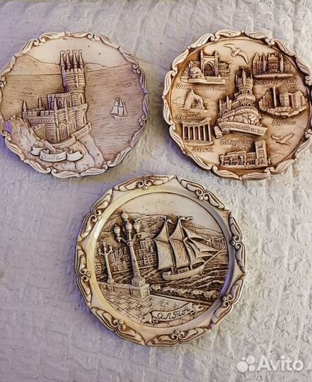 Настенная тарелка глиняная