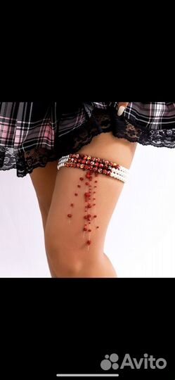 Подвязка на ногу из бусин новая