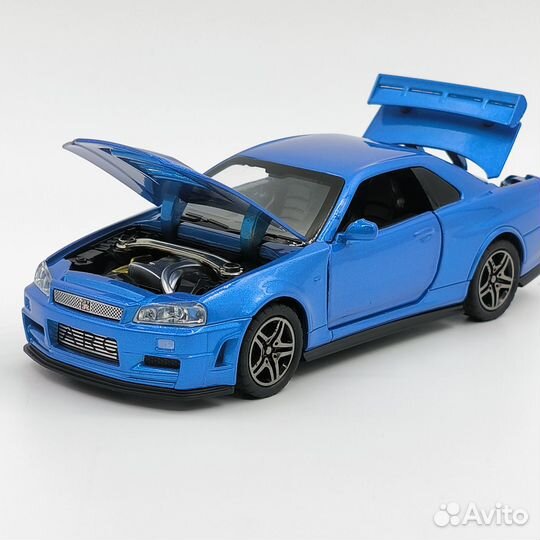 Машина металлическая Nissan Skyline GTR 34 14см