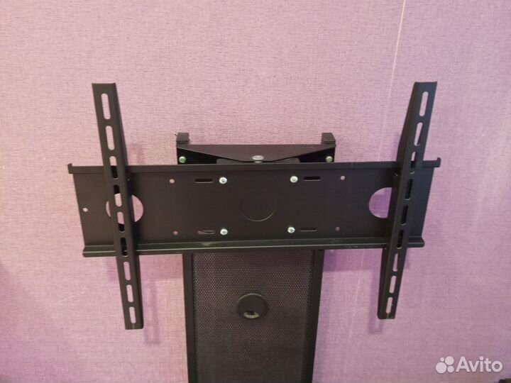 Полка под телевизор стеклянная с кронштейном