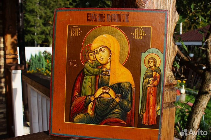 Старая икона Взыскание Погибших 31*27 темпера