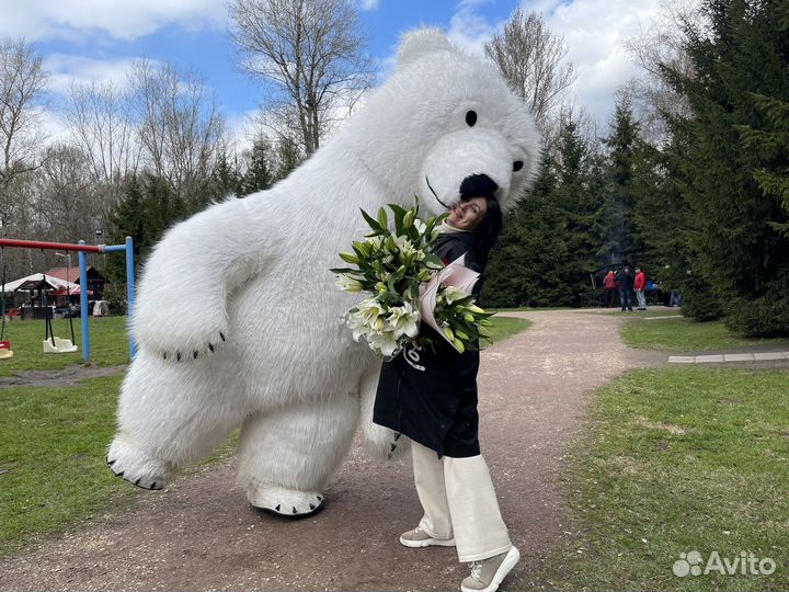 Белый медведь.Аниматор.Ростовая кукла.Подарок
