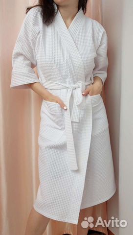 Новый женский вафельный халат,42-46р, В подарок