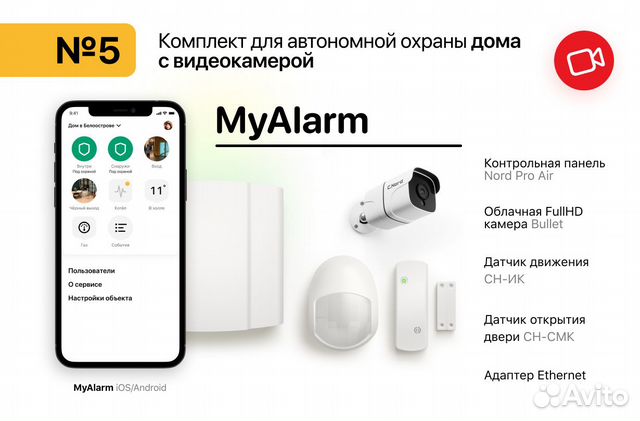 Охранно-пож. сигн-я для дома с уличной камерой