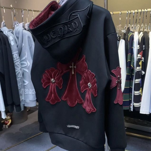 Зип худи Chrome hearts ss26 Black - Burgundy
