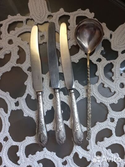 Столовые ножи посеребренные