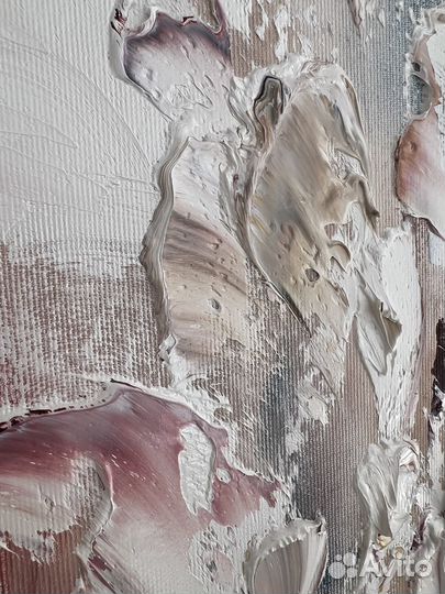 Картина маслом с абстрактными пионами. Пионы масло