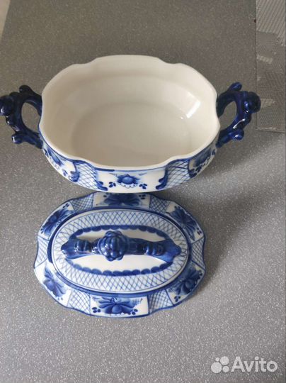 Конфетница шкатулка Гжель