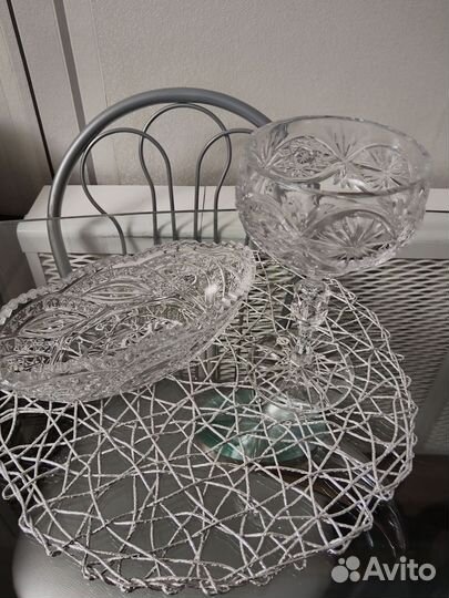 Ваза для фруктов хрусталь СССР