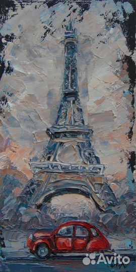 Картины маслом импасто пейзажи трамвай море маяк