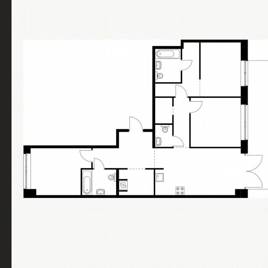 3-к. квартира, 97,5 м², 1/9 эт.