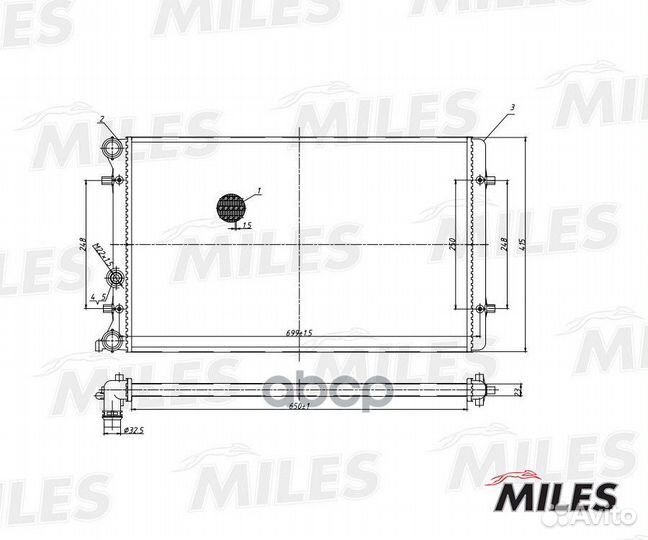 Радиатор VAG G4 1.6/1.8/1.9TD A/T 97-06 acrm016