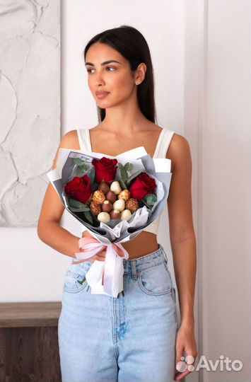 Букеты из клубники в шоколаде