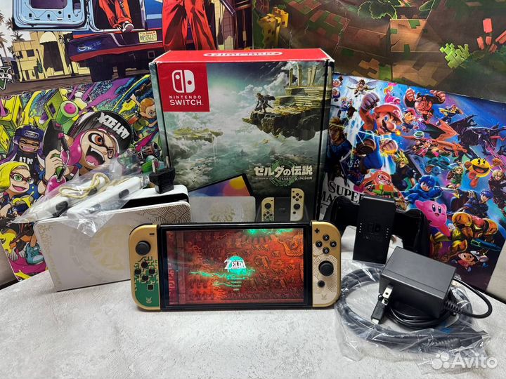 Прошитый Nintendo Switch Oled Zelda 512Gb/Kamikaze