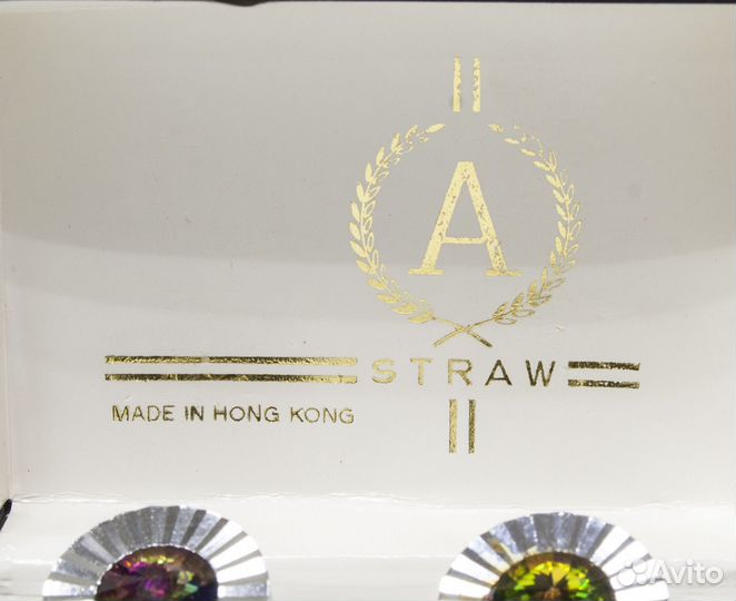 Запонки stram с разноцветными вставками в коробке