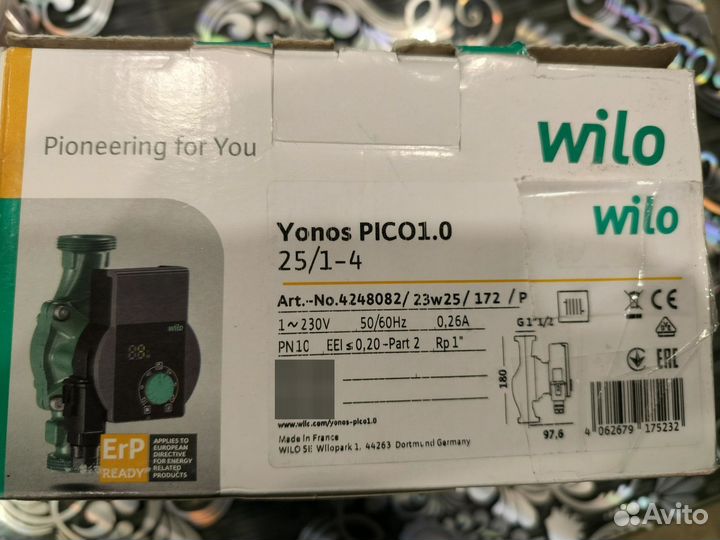 Циркуляционный насос will Yonos pico1.0 25/1-4