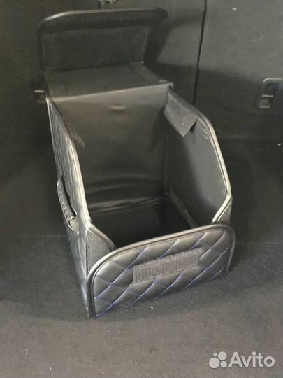 Органайзер в багажник ромб, экокожа черный, син