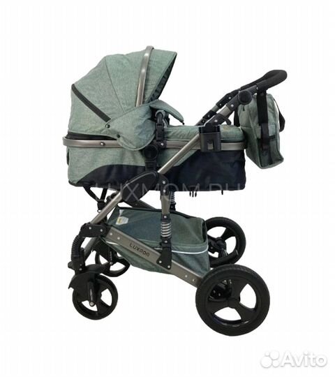 Коляска luxmom 555 3B1 (зеленый лен)
