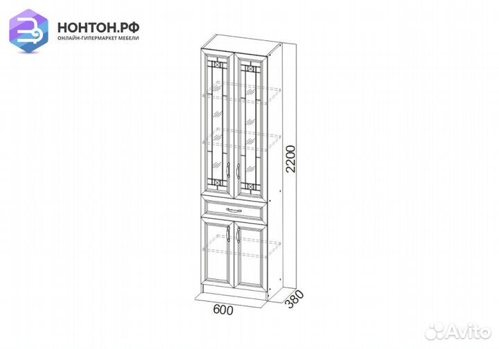 Витрина Вега вм-03 сосна карелия