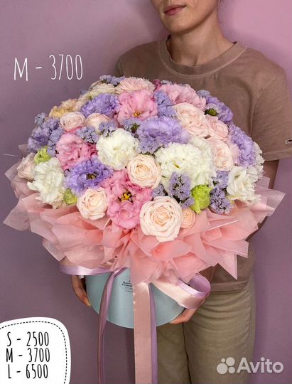 Букеты с эустомой (композиции, коробочки)