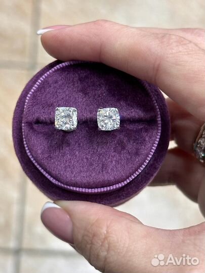 Пусеты с бриллиантами CVD 1.40 карат