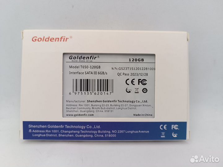 Новый SSD накопитель Goldenfir 120gb T650-120GB