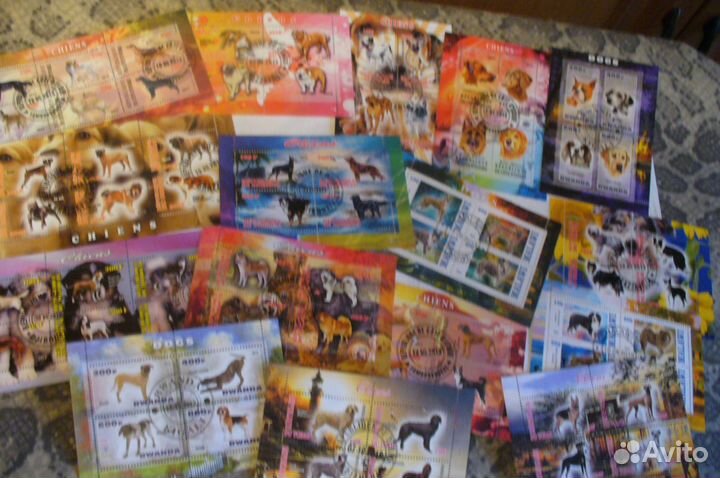 Коллекция из 100 листов марок фауна флора животные