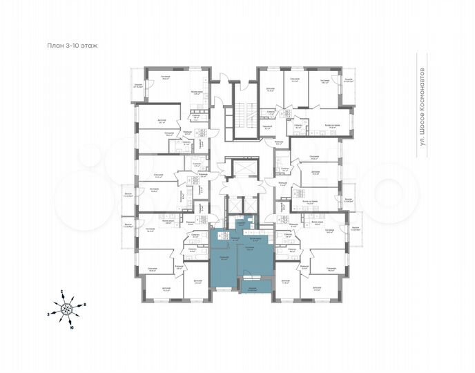 2-к. квартира, 47,4 м², 9/24 эт.