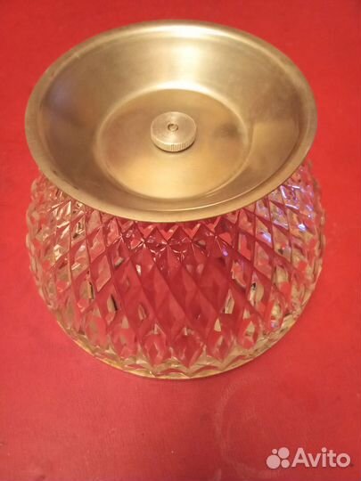 Ваза хрустальная СССР с мельхиором