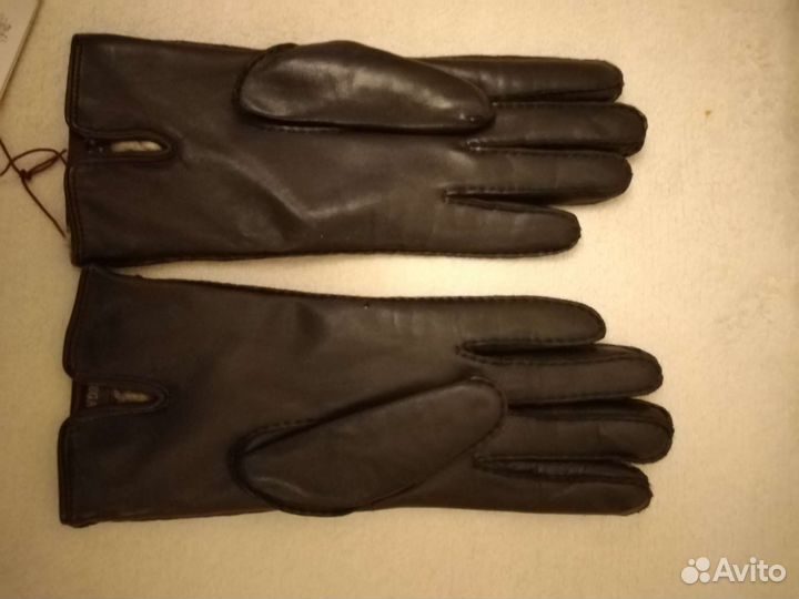 Перчатки женские кожаные зимние
