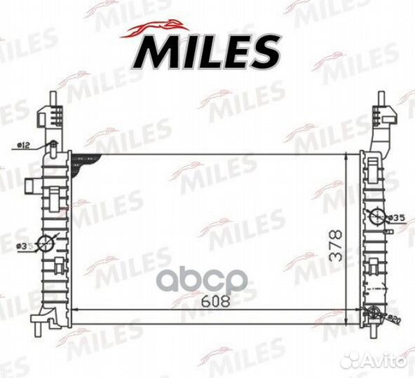 Радиатор opel meriva 1.4-1.8 03- acrm123 Miles