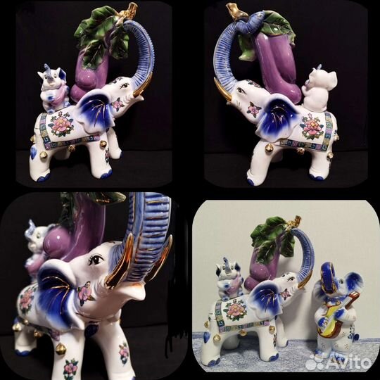 Статуэтки большие слоны фарфор, полистоун