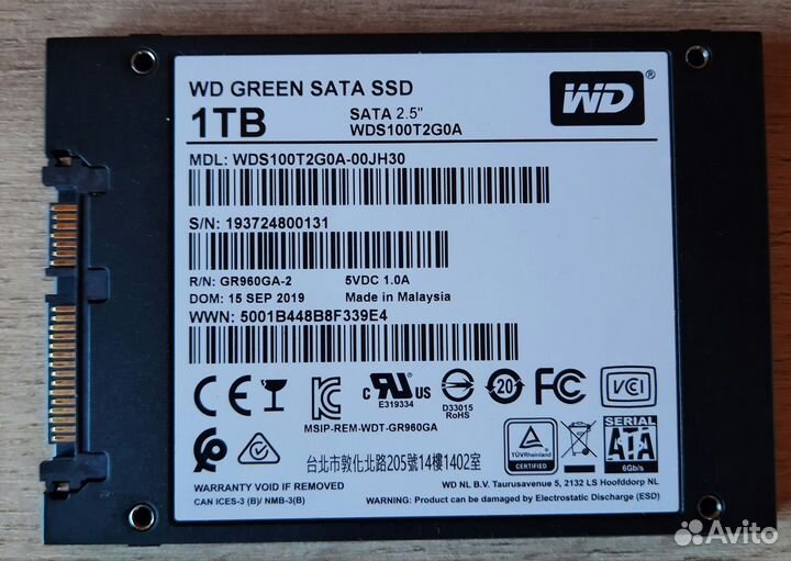 SSD WD green SATA 2.5 1TB