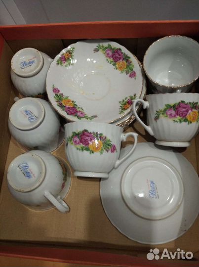 Чайный и кофейный сервизы фабричный Китай